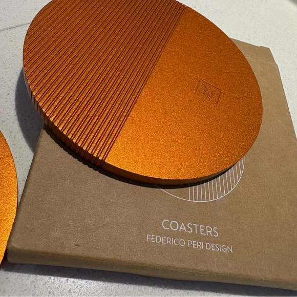 Nespresso Barista Collection Aluminum Orange Coasters - Picture 3 of 15